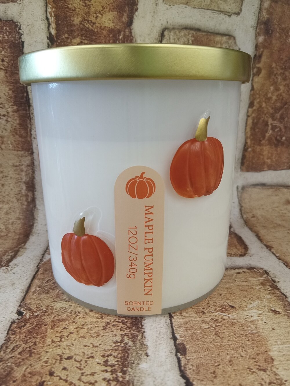 Large Maple Pumpkin Scented Candle Decorated Jar